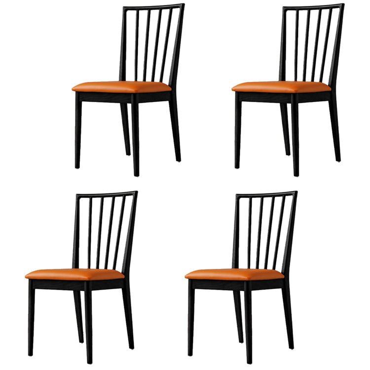 Modern Style Wooden Dining Chairs Slat Back Stacking Side Chair for Kitchen Orange 4 Piece Set Black Clearhalo ' kitchen&dining_furn' 'Dining Chairs' 'Dining Tables & Seating' 'dining_chair' 'furn' 'furn_dining_chair' 'Furniture' 'furniture_dining_chair' 'Kitchen & Dining Furniture' 'kitchen' 3909461