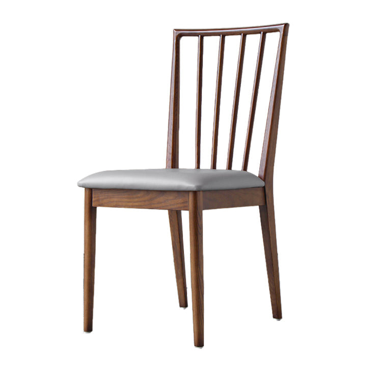 Modern Style Wooden Dining Chairs Slat Back Stacking Side Chair for Kitchen Grey 1 Piece Walnut Clearhalo ' kitchen&dining_furn' 'Dining Chairs' 'Dining Tables & Seating' 'dining_chair' 'furn' 'furn_dining_chair' 'Furniture' 'furniture_dining_chair' 'Kitchen & Dining Furniture' 'kitchen' 3909469