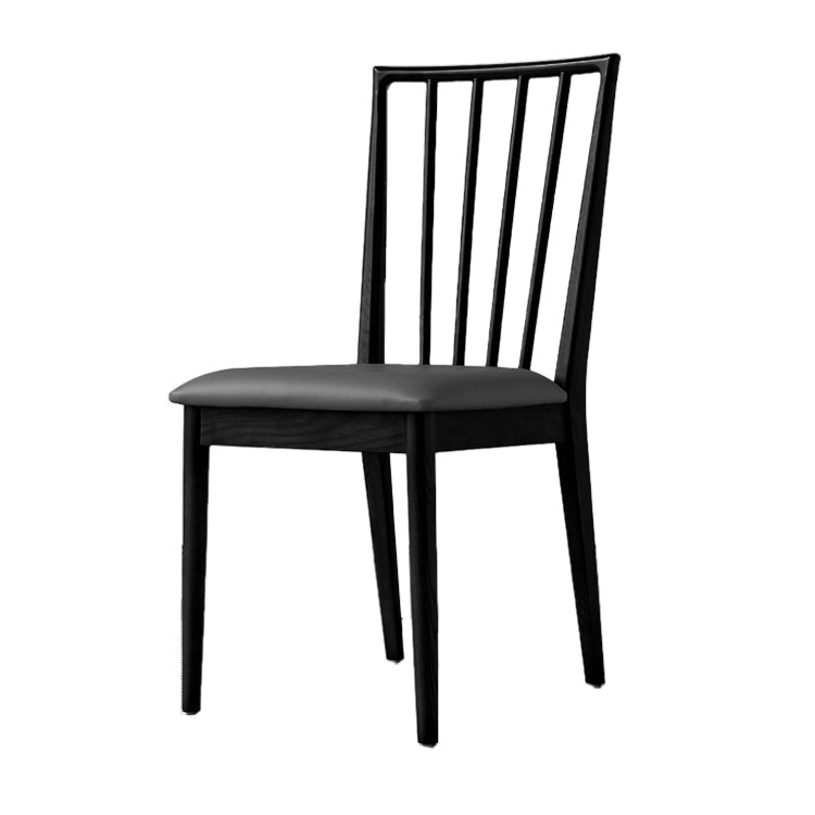 Modern Style Wooden Dining Chairs Slat Back Stacking Side Chair for Kitchen Dark Gray 1 Piece Black Clearhalo ' kitchen&dining_furn' 'Dining Chairs' 'Dining Tables & Seating' 'dining_chair' 'furn' 'furn_dining_chair' 'Furniture' 'furniture_dining_chair' 'Kitchen & Dining Furniture' 'kitchen' 3909472