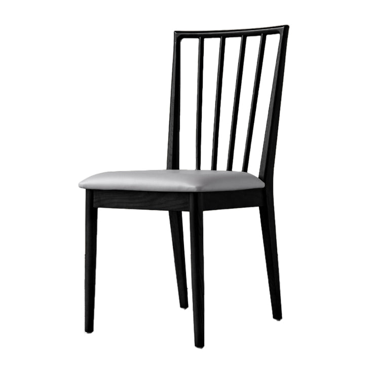 Modern Style Wooden Dining Chairs Slat Back Stacking Side Chair for Kitchen Grey 1 Piece Black Clearhalo ' kitchen&dining_furn' 'Dining Chairs' 'Dining Tables & Seating' 'dining_chair' 'furn' 'furn_dining_chair' 'Furniture' 'furniture_dining_chair' 'Kitchen & Dining Furniture' 'kitchen' 3909475