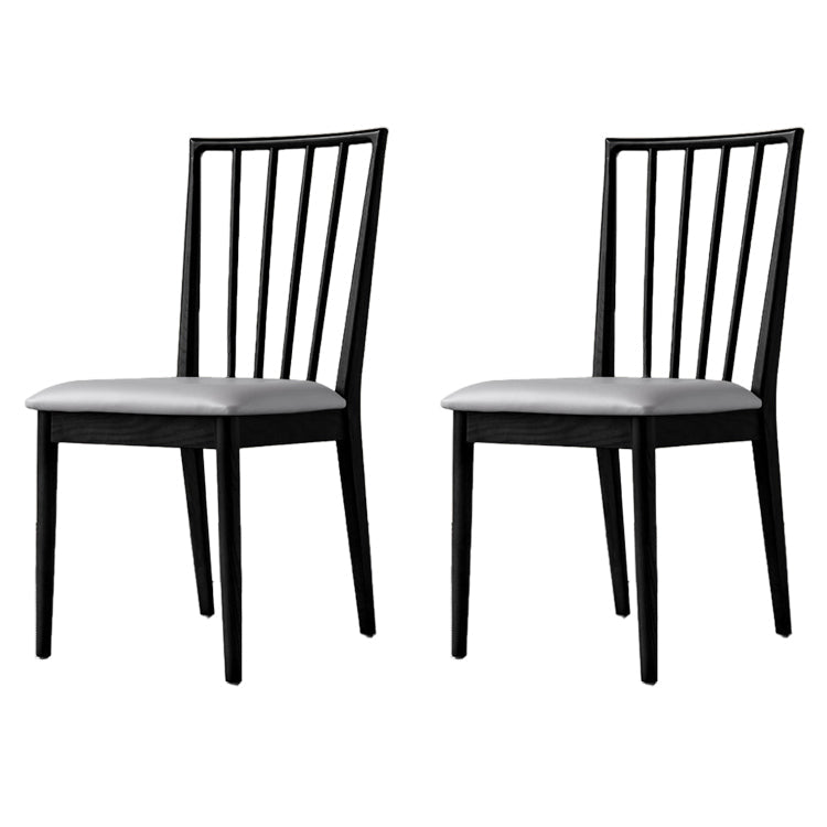 Modern Style Wooden Dining Chairs Slat Back Stacking Side Chair for Kitchen Grey 2 Piece Set Black Clearhalo ' kitchen&dining_furn' 'Dining Chairs' 'Dining Tables & Seating' 'dining_chair' 'furn' 'furn_dining_chair' 'Furniture' 'furniture_dining_chair' 'Kitchen & Dining Furniture' 'kitchen' 3909476