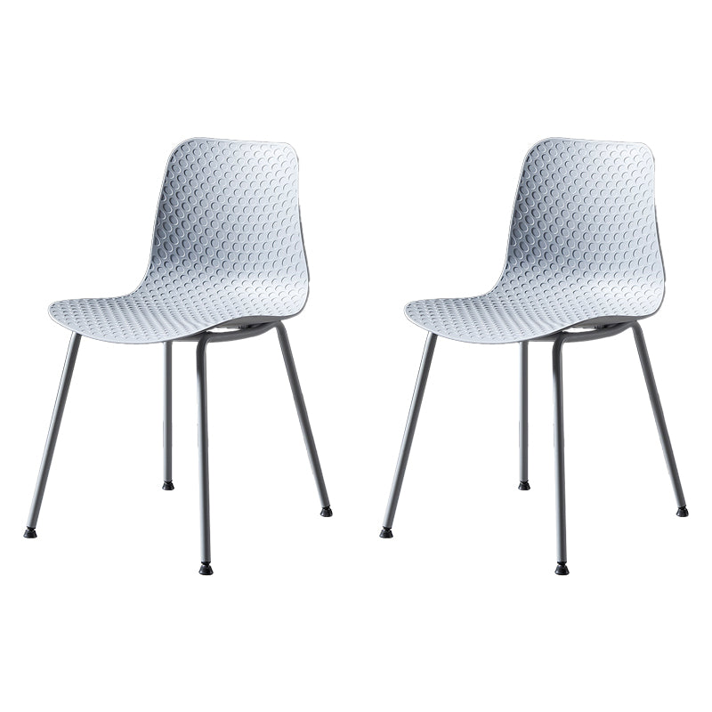 Contemporary Metal Dining Room Chairs Plastic Dining Armless Chair for Restaurant Use Grey 2 Piece Set Clearhalo ' kitchen&dining_furn' 'Dining Chairs' 'Dining Tables & Seating' 'dining_chair' 'furn' 'furn_dining_chair' 'Furniture' 'furniture_dining_chair' 'Kitchen & Dining Furniture' 'kitchen' 3909488