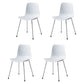 Contemporary Metal Dining Room Chairs Plastic Dining Armless Chair for Restaurant Use White 4 Piece Set Clearhalo ' kitchen&dining_furn' 'Dining Chairs' 'Dining Tables & Seating' 'dining_chair' 'furn' 'furn_dining_chair' 'Furniture' 'furniture_dining_chair' 'Kitchen & Dining Furniture' 'kitchen' 3909513