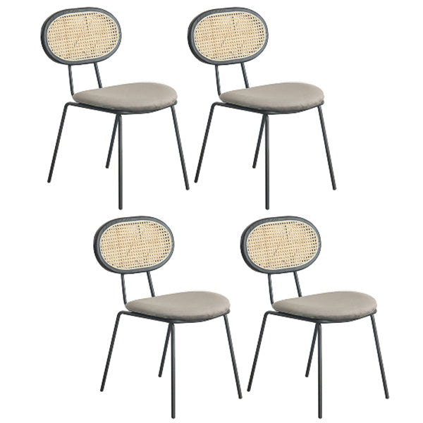 Contemporary Style Metal Chairs Set Kitchen Open Back Dining Side Chair Light Gray 4 Piece Set Clearhalo ' kitchen&dining_furn' 'Dining Chairs' 'Dining Tables & Seating' 'dining_chair' 'furn' 'furn_dining_chair' 'Furniture' 'furniture_dining_chair' 'Kitchen & Dining Furniture' 'kitchen' 3909520
