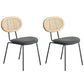 Contemporary Style Metal Chairs Set Kitchen Open Back Dining Side Chair Black 2 Piece Set Clearhalo ' kitchen&dining_furn' 'Dining Chairs' 'Dining Tables & Seating' 'dining_chair' 'furn' 'furn_dining_chair' 'Furniture' 'furniture_dining_chair' 'Kitchen & Dining Furniture' 'kitchen' 3909524