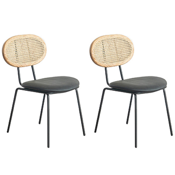 Contemporary Style Metal Chairs Set Kitchen Open Back Dining Side Chair Black 2 Piece Set Clearhalo ' kitchen&dining_furn' 'Dining Chairs' 'Dining Tables & Seating' 'dining_chair' 'furn' 'furn_dining_chair' 'Furniture' 'furniture_dining_chair' 'Kitchen & Dining Furniture' 'kitchen' 3909524