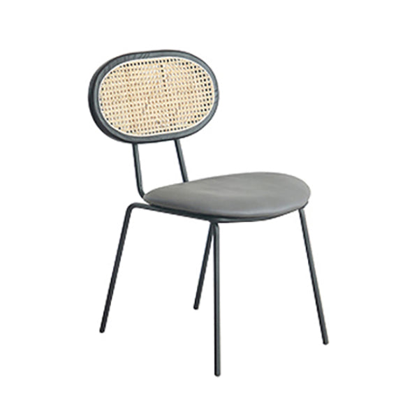 Contemporary Style Metal Chairs Set Kitchen Open Back Dining Side Chair Cream Gray 1 Piece Clearhalo ' kitchen&dining_furn' 'Dining Chairs' 'Dining Tables & Seating' 'dining_chair' 'furn' 'furn_dining_chair' 'Furniture' 'furniture_dining_chair' 'Kitchen & Dining Furniture' 'kitchen' 3909527