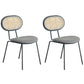 Contemporary Style Metal Chairs Set Kitchen Open Back Dining Side Chair Cream Gray 2 Piece Set Clearhalo ' kitchen&dining_furn' 'Dining Chairs' 'Dining Tables & Seating' 'dining_chair' 'furn' 'furn_dining_chair' 'Furniture' 'furniture_dining_chair' 'Kitchen & Dining Furniture' 'kitchen' 3909528