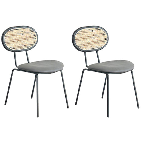 Contemporary Style Metal Chairs Set Kitchen Open Back Dining Side Chair Cream Gray 2 Piece Set Clearhalo ' kitchen&dining_furn' 'Dining Chairs' 'Dining Tables & Seating' 'dining_chair' 'furn' 'furn_dining_chair' 'Furniture' 'furniture_dining_chair' 'Kitchen & Dining Furniture' 'kitchen' 3909528