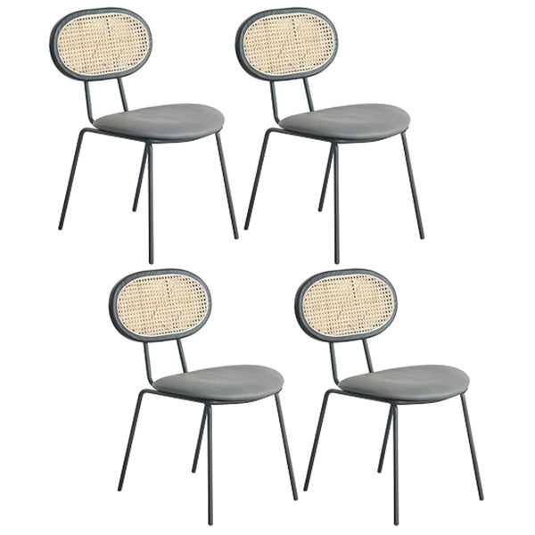 Contemporary Style Metal Chairs Set Kitchen Open Back Dining Side Chair Cream Gray 4 Piece Set Clearhalo ' kitchen&dining_furn' 'Dining Chairs' 'Dining Tables & Seating' 'dining_chair' 'furn' 'furn_dining_chair' 'Furniture' 'furniture_dining_chair' 'Kitchen & Dining Furniture' 'kitchen' 3909529