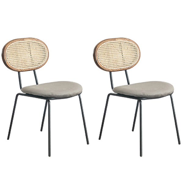 Contemporary Style Metal Chairs Set Kitchen Open Back Dining Side Chair Grey 2 Piece Set Clearhalo ' kitchen&dining_furn' 'Dining Chairs' 'Dining Tables & Seating' 'dining_chair' 'furn' 'furn_dining_chair' 'Furniture' 'furniture_dining_chair' 'Kitchen & Dining Furniture' 'kitchen' 3909531