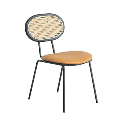 Contemporary Style Metal Chairs Set Kitchen Open Back Dining Side Chair Light Yellow 1 Piece Clearhalo ' kitchen&dining_furn' 'Dining Chairs' 'Dining Tables & Seating' 'dining_chair' 'furn' 'furn_dining_chair' 'Furniture' 'furniture_dining_chair' 'Kitchen & Dining Furniture' 'kitchen' 3909542