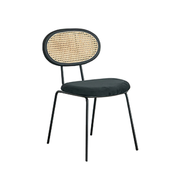 Contemporary Style Metal Chairs Set Kitchen Open Back Dining Side Chair Textured Black 1 Piece Clearhalo ' kitchen&dining_furn' 'Dining Chairs' 'Dining Tables & Seating' 'dining_chair' 'furn' 'furn_dining_chair' 'Furniture' 'furniture_dining_chair' 'Kitchen & Dining Furniture' 'kitchen' 3909545