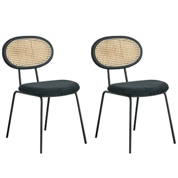 Contemporary Style Metal Chairs Set Kitchen Open Back Dining Side Chair Textured Black 2 Piece Set Clearhalo ' kitchen&dining_furn' 'Dining Chairs' 'Dining Tables & Seating' 'dining_chair' 'furn' 'furn_dining_chair' 'Furniture' 'furniture_dining_chair' 'Kitchen & Dining Furniture' 'kitchen' 3909546