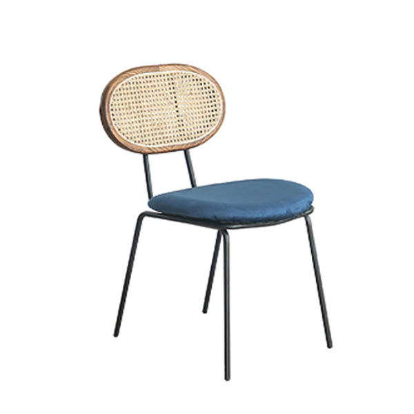 Contemporary Style Metal Chairs Set Kitchen Open Back Dining Side Chair Blue 1 Piece Clearhalo ' kitchen&dining_furn' 'Dining Chairs' 'Dining Tables & Seating' 'dining_chair' 'furn' 'furn_dining_chair' 'Furniture' 'furniture_dining_chair' 'Kitchen & Dining Furniture' 'kitchen' 3909548