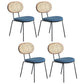 Contemporary Style Metal Chairs Set Kitchen Open Back Dining Side Chair Blue 4 Piece Set Clearhalo ' kitchen&dining_furn' 'Dining Chairs' 'Dining Tables & Seating' 'dining_chair' 'furn' 'furn_dining_chair' 'Furniture' 'furniture_dining_chair' 'Kitchen & Dining Furniture' 'kitchen' 3909550