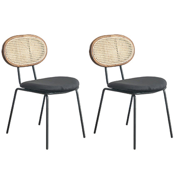 Contemporary Style Metal Chairs Set Kitchen Open Back Dining Side Chair Gloss Black 2 Piece Set Clearhalo ' kitchen&dining_furn' 'Dining Chairs' 'Dining Tables & Seating' 'dining_chair' 'furn' 'furn_dining_chair' 'Furniture' 'furniture_dining_chair' 'Kitchen & Dining Furniture' 'kitchen' 3909552