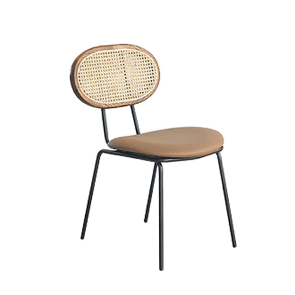 Contemporary Style Metal Chairs Set Kitchen Open Back Dining Side Chair Brown 1 Piece Clearhalo ' kitchen&dining_furn' 'Dining Chairs' 'Dining Tables & Seating' 'dining_chair' 'furn' 'furn_dining_chair' 'Furniture' 'furniture_dining_chair' 'Kitchen & Dining Furniture' 'kitchen' 3909554