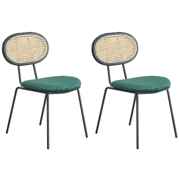 Contemporary Style Metal Chairs Set Kitchen Open Back Dining Side Chair Green 2 Piece Set Clearhalo ' kitchen&dining_furn' 'Dining Chairs' 'Dining Tables & Seating' 'dining_chair' 'furn' 'furn_dining_chair' 'Furniture' 'furniture_dining_chair' 'Kitchen & Dining Furniture' 'kitchen' 3909561