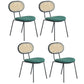 Contemporary Style Metal Chairs Set Kitchen Open Back Dining Side Chair Green 4 Piece Set Clearhalo ' kitchen&dining_furn' 'Dining Chairs' 'Dining Tables & Seating' 'dining_chair' 'furn' 'furn_dining_chair' 'Furniture' 'furniture_dining_chair' 'Kitchen & Dining Furniture' 'kitchen' 3909562