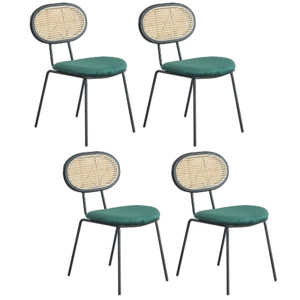 Contemporary Style Metal Chairs Set Kitchen Open Back Dining Side Chair Green 4 Piece Set Clearhalo ' kitchen&dining_furn' 'Dining Chairs' 'Dining Tables & Seating' 'dining_chair' 'furn' 'furn_dining_chair' 'Furniture' 'furniture_dining_chair' 'Kitchen & Dining Furniture' 'kitchen' 3909562