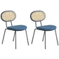 Contemporary Style Metal Chairs Set Kitchen Open Back Dining Side Chair Light Blue 2 Piece Set Clearhalo ' kitchen&dining_furn' 'Dining Chairs' 'Dining Tables & Seating' 'dining_chair' 'furn' 'furn_dining_chair' 'Furniture' 'furniture_dining_chair' 'Kitchen & Dining Furniture' 'kitchen' 3909564