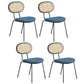 Contemporary Style Metal Chairs Set Kitchen Open Back Dining Side Chair Light Blue 4 Piece Set Clearhalo ' kitchen&dining_furn' 'Dining Chairs' 'Dining Tables & Seating' 'dining_chair' 'furn' 'furn_dining_chair' 'Furniture' 'furniture_dining_chair' 'Kitchen & Dining Furniture' 'kitchen' 3909565