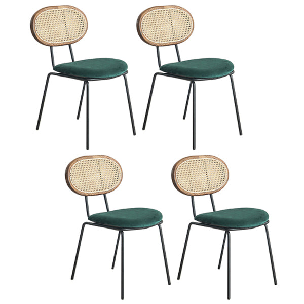 Contemporary Style Metal Chairs Set Kitchen Open Back Dining Side Chair Turquoise 4 Piece Set Clearhalo ' kitchen&dining_furn' 'Dining Chairs' 'Dining Tables & Seating' 'dining_chair' 'furn' 'furn_dining_chair' 'Furniture' 'furniture_dining_chair' 'Kitchen & Dining Furniture' 'kitchen' 3909568