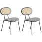 Contemporary Style Metal Chairs Set Kitchen Open Back Dining Side Chair Black White 2 Piece Set Clearhalo ' kitchen&dining_furn' 'Dining Chairs' 'Dining Tables & Seating' 'dining_chair' 'furn' 'furn_dining_chair' 'Furniture' 'furniture_dining_chair' 'Kitchen & Dining Furniture' 'kitchen' 3909570