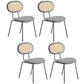 Contemporary Style Metal Chairs Set Kitchen Open Back Dining Side Chair Black White 4 Piece Set Clearhalo ' kitchen&dining_furn' 'Dining Chairs' 'Dining Tables & Seating' 'dining_chair' 'furn' 'furn_dining_chair' 'Furniture' 'furniture_dining_chair' 'Kitchen & Dining Furniture' 'kitchen' 3909571