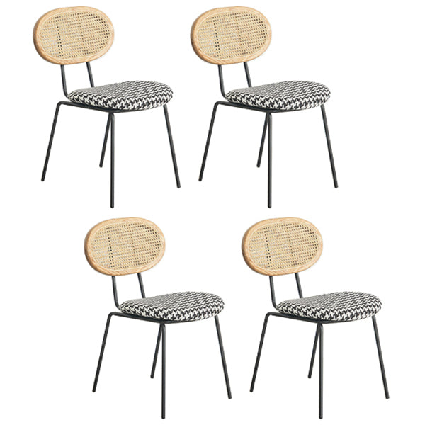 Contemporary Style Metal Chairs Set Kitchen Open Back Dining Side Chair White 4 Piece Set Clearhalo ' kitchen&dining_furn' 'Dining Chairs' 'Dining Tables & Seating' 'dining_chair' 'furn' 'furn_dining_chair' 'Furniture' 'furniture_dining_chair' 'Kitchen & Dining Furniture' 'kitchen' 3909574