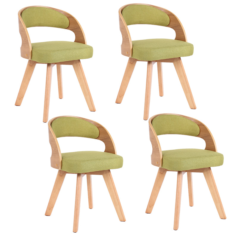 Modern Style Wooden Dining Chairs Open Back Dining Side Chair for Kitchen Green 4 Piece Set Clearhalo ' kitchen&dining_furn' 'Dining Chairs' 'Dining Tables & Seating' 'dining_chair' 'furn' 'furn_dining_chair' 'Furniture' 'furniture_dining_chair' 'Kitchen & Dining Furniture' 'kitchen' 3909580