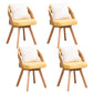 Modern Style Wooden Dining Chairs Open Back Dining Side Chair for Kitchen Yellow 4 Piece Set Clearhalo ' kitchen&dining_furn' 'Dining Chairs' 'Dining Tables & Seating' 'dining_chair' 'furn' 'furn_dining_chair' 'Furniture' 'furniture_dining_chair' 'Kitchen & Dining Furniture' 'kitchen' 3909586