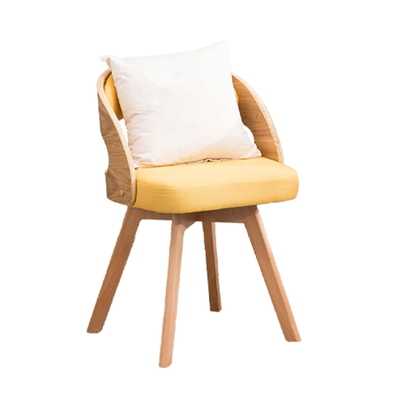 Modern Style Wooden Dining Chairs Open Back Dining Side Chair for Kitchen Yellow 1 Piece Clearhalo ' kitchen&dining_furn' 'Dining Chairs' 'Dining Tables & Seating' 'dining_chair' 'furn' 'furn_dining_chair' 'Furniture' 'furniture_dining_chair' 'Kitchen & Dining Furniture' 'kitchen' 3909588
