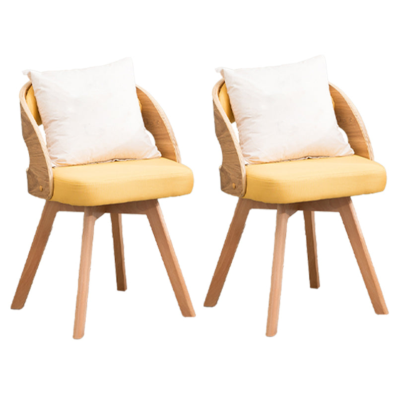 Modern Style Wooden Dining Chairs Open Back Dining Side Chair for Kitchen Yellow 2 Piece Set Clearhalo ' kitchen&dining_furn' 'Dining Chairs' 'Dining Tables & Seating' 'dining_chair' 'furn' 'furn_dining_chair' 'Furniture' 'furniture_dining_chair' 'Kitchen & Dining Furniture' 'kitchen' 3909589
