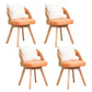Modern Style Wooden Dining Chairs Open Back Dining Side Chair for Kitchen Orange 4 Piece Set Clearhalo ' kitchen&dining_furn' 'Dining Chairs' 'Dining Tables & Seating' 'dining_chair' 'furn' 'furn_dining_chair' 'Furniture' 'furniture_dining_chair' 'Kitchen & Dining Furniture' 'kitchen' 3909598