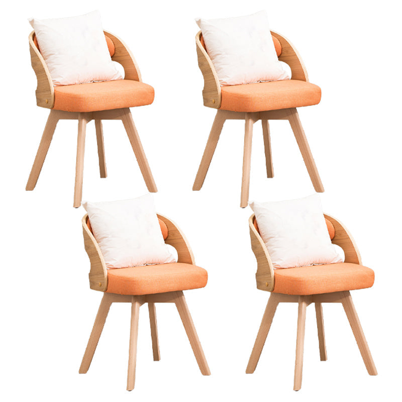 Modern Style Wooden Dining Chairs Open Back Dining Side Chair for Kitchen Orange 4 Piece Set Clearhalo ' kitchen&dining_furn' 'Dining Chairs' 'Dining Tables & Seating' 'dining_chair' 'furn' 'furn_dining_chair' 'Furniture' 'furniture_dining_chair' 'Kitchen & Dining Furniture' 'kitchen' 3909598