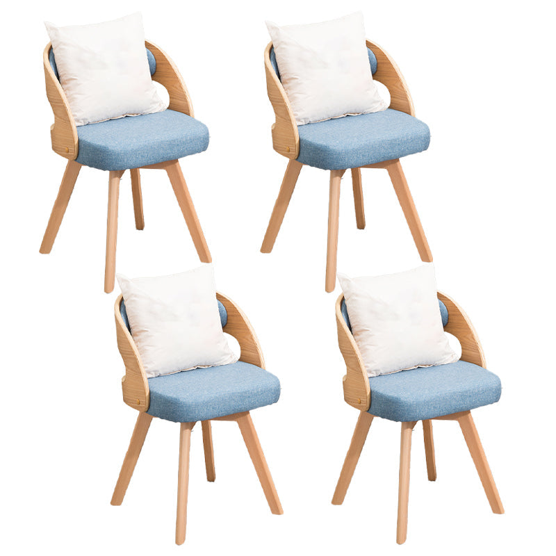 Modern Style Wooden Dining Chairs Open Back Dining Side Chair for Kitchen Blue 4 Piece Set Clearhalo ' kitchen&dining_furn' 'Dining Chairs' 'Dining Tables & Seating' 'dining_chair' 'furn' 'furn_dining_chair' 'Furniture' 'furniture_dining_chair' 'Kitchen & Dining Furniture' 'kitchen' 3909603