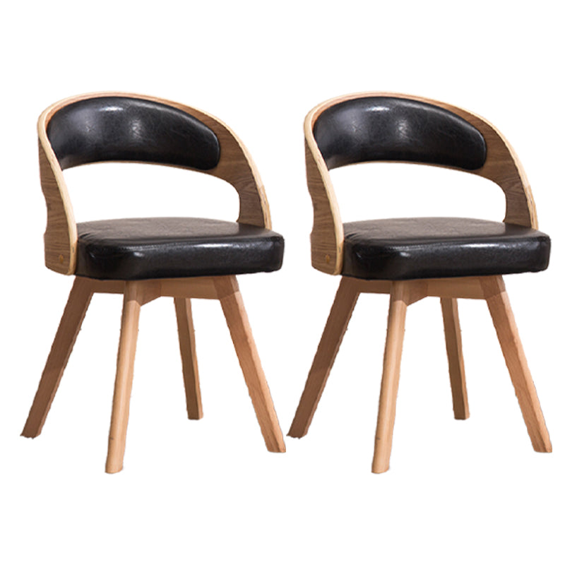 Modern Style Wooden Dining Chairs Open Back Dining Side Chair for Kitchen Black 2 Piece Set Clearhalo ' kitchen&dining_furn' 'Dining Chairs' 'Dining Tables & Seating' 'dining_chair' 'furn' 'furn_dining_chair' 'Furniture' 'furniture_dining_chair' 'Kitchen & Dining Furniture' 'kitchen' 3909610