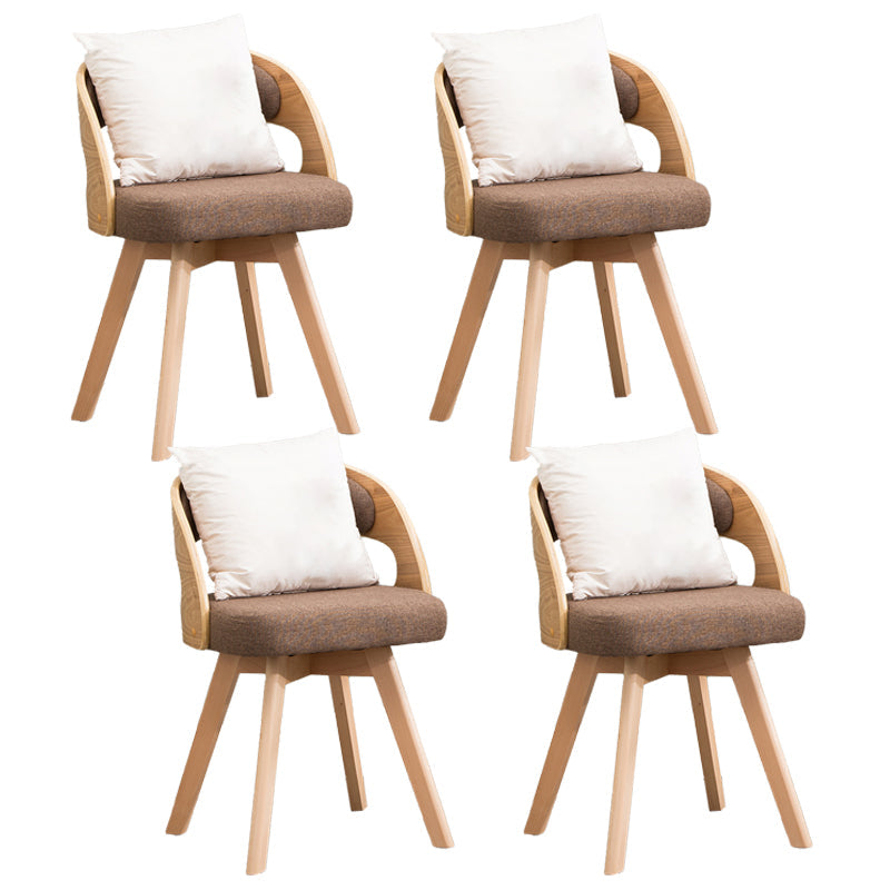 Modern Style Wooden Dining Chairs Open Back Dining Side Chair for Kitchen Coffee 4 Piece Set Clearhalo ' kitchen&dining_furn' 'Dining Chairs' 'Dining Tables & Seating' 'dining_chair' 'furn' 'furn_dining_chair' 'Furniture' 'furniture_dining_chair' 'Kitchen & Dining Furniture' 'kitchen' 3909611