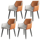 Scandinavian Home Arm Chair Solid Back Metal Upholstered Dining Room Chair Light Brown 4 Piece Set Clearhalo ' kitchen&dining_furn' 'Dining Chairs' 'Dining Tables & Seating' 'dining_chair' 'furn' 'furn_dining_chair' 'Furniture' 'furniture_dining_chair' 'Kitchen & Dining Furniture' 'kitchen' 3909616