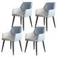 Scandinavian Home Arm Chair Solid Back Metal Upholstered Dining Room Chair Light Blue 4 Piece Set Clearhalo ' kitchen&dining_furn' 'Dining Chairs' 'Dining Tables & Seating' 'dining_chair' 'furn' 'furn_dining_chair' 'Furniture' 'furniture_dining_chair' 'Kitchen & Dining Furniture' 'kitchen' 3909621