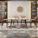 Scandinavian Home Arm Chair Solid Back Metal Upholstered Dining Room Chair Clearhalo ' kitchen&dining_furn' 'Dining Chairs' 'Dining Tables & Seating' 'dining_chair' 'furn' 'furn_dining_chair' 'Furniture' 'furniture_dining_chair' 'Kitchen & Dining Furniture' 'kitchen' 3909622