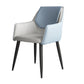 Scandinavian Home Arm Chair Solid Back Metal Upholstered Dining Room Chair Light Blue 1 Piece Clearhalo ' kitchen&dining_furn' 'Dining Chairs' 'Dining Tables & Seating' 'dining_chair' 'furn' 'furn_dining_chair' 'Furniture' 'furniture_dining_chair' 'Kitchen & Dining Furniture' 'kitchen' 3909623