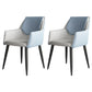 Scandinavian Home Arm Chair Solid Back Metal Upholstered Dining Room Chair Light Blue 2 Piece Set Clearhalo ' kitchen&dining_furn' 'Dining Chairs' 'Dining Tables & Seating' 'dining_chair' 'furn' 'furn_dining_chair' 'Furniture' 'furniture_dining_chair' 'Kitchen & Dining Furniture' 'kitchen' 3909625