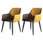 Scandinavian Home Arm Chair Solid Back Metal Upholstered Dining Room Chair Yellow 2 Piece Set Clearhalo ' kitchen&dining_furn' 'Dining Chairs' 'Dining Tables & Seating' 'dining_chair' 'furn' 'furn_dining_chair' 'Furniture' 'furniture_dining_chair' 'Kitchen & Dining Furniture' 'kitchen' 3909631