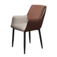 Scandinavian Home Arm Chair Solid Back Metal Upholstered Dining Room Chair Brown 1 Piece Clearhalo ' kitchen&dining_furn' 'Dining Chairs' 'Dining Tables & Seating' 'dining_chair' 'furn' 'furn_dining_chair' 'Furniture' 'furniture_dining_chair' 'Kitchen & Dining Furniture' 'kitchen' 3909639