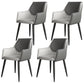 Scandinavian Home Arm Chair Solid Back Metal Upholstered Dining Room Chair Dark Gray 4 Piece Set Clearhalo ' kitchen&dining_furn' 'Dining Chairs' 'Dining Tables & Seating' 'dining_chair' 'furn' 'furn_dining_chair' 'Furniture' 'furniture_dining_chair' 'Kitchen & Dining Furniture' 'kitchen' 3909641