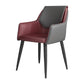 Scandinavian Home Arm Chair Solid Back Metal Upholstered Dining Room Chair Burgundy 1 Piece Clearhalo ' kitchen&dining_furn' 'Dining Chairs' 'Dining Tables & Seating' 'dining_chair' 'furn' 'furn_dining_chair' 'Furniture' 'furniture_dining_chair' 'Kitchen & Dining Furniture' 'kitchen' 3909645