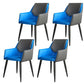 Scandinavian Home Arm Chair Solid Back Metal Upholstered Dining Room Chair Blue 4 Piece Set Clearhalo ' kitchen&dining_furn' 'Dining Chairs' 'Dining Tables & Seating' 'dining_chair' 'furn' 'furn_dining_chair' 'Furniture' 'furniture_dining_chair' 'Kitchen & Dining Furniture' 'kitchen' 3909647